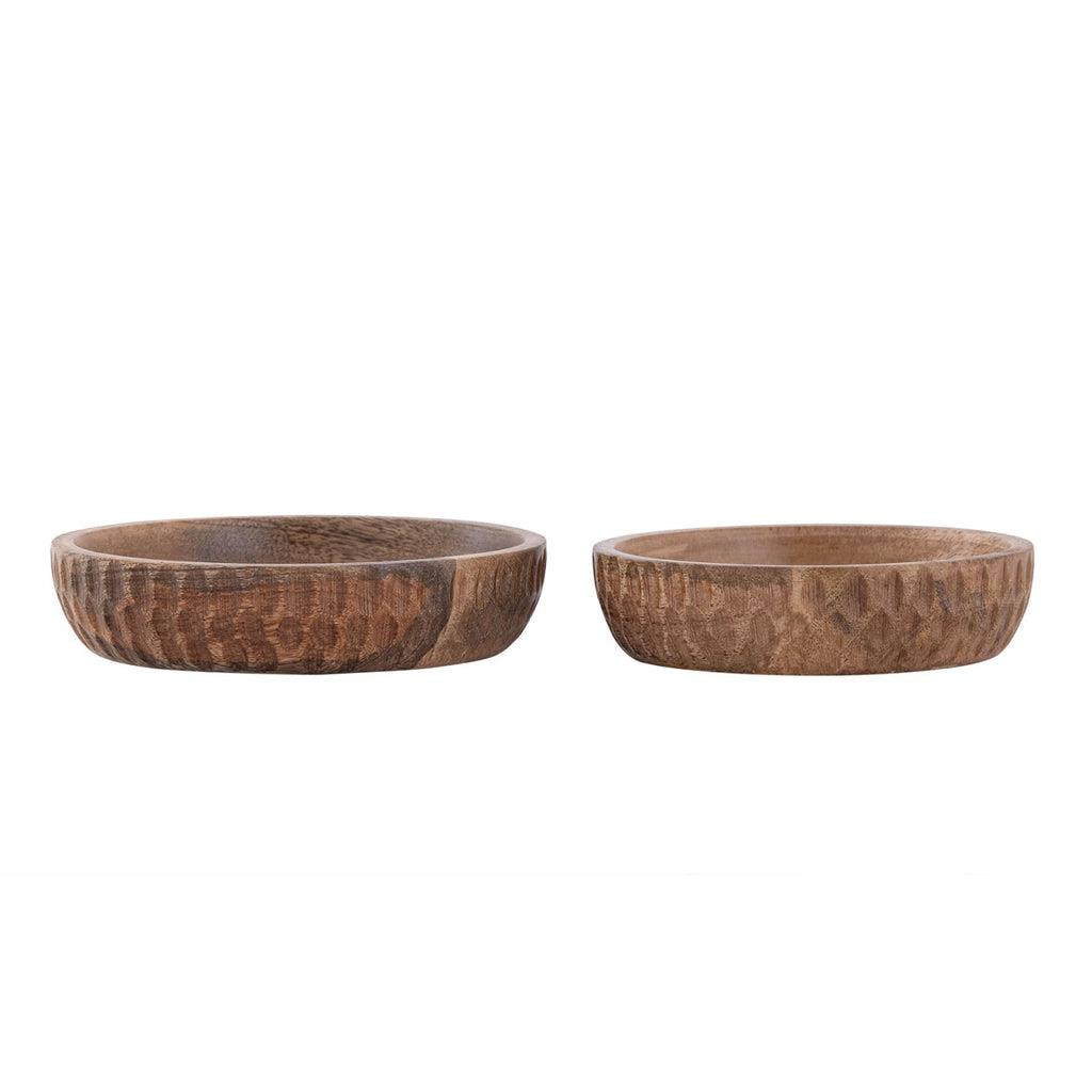 SVJ Schaal - 17x17x4 cm - Hout - Naturel - Set van 2
