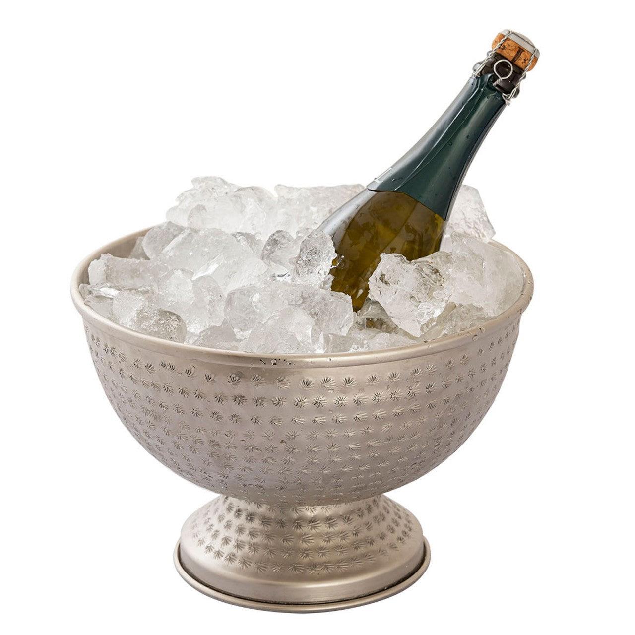 SVJ Wijnkoeler Rond - 29 x 29 x 20 cm - Ijzer - Zilver