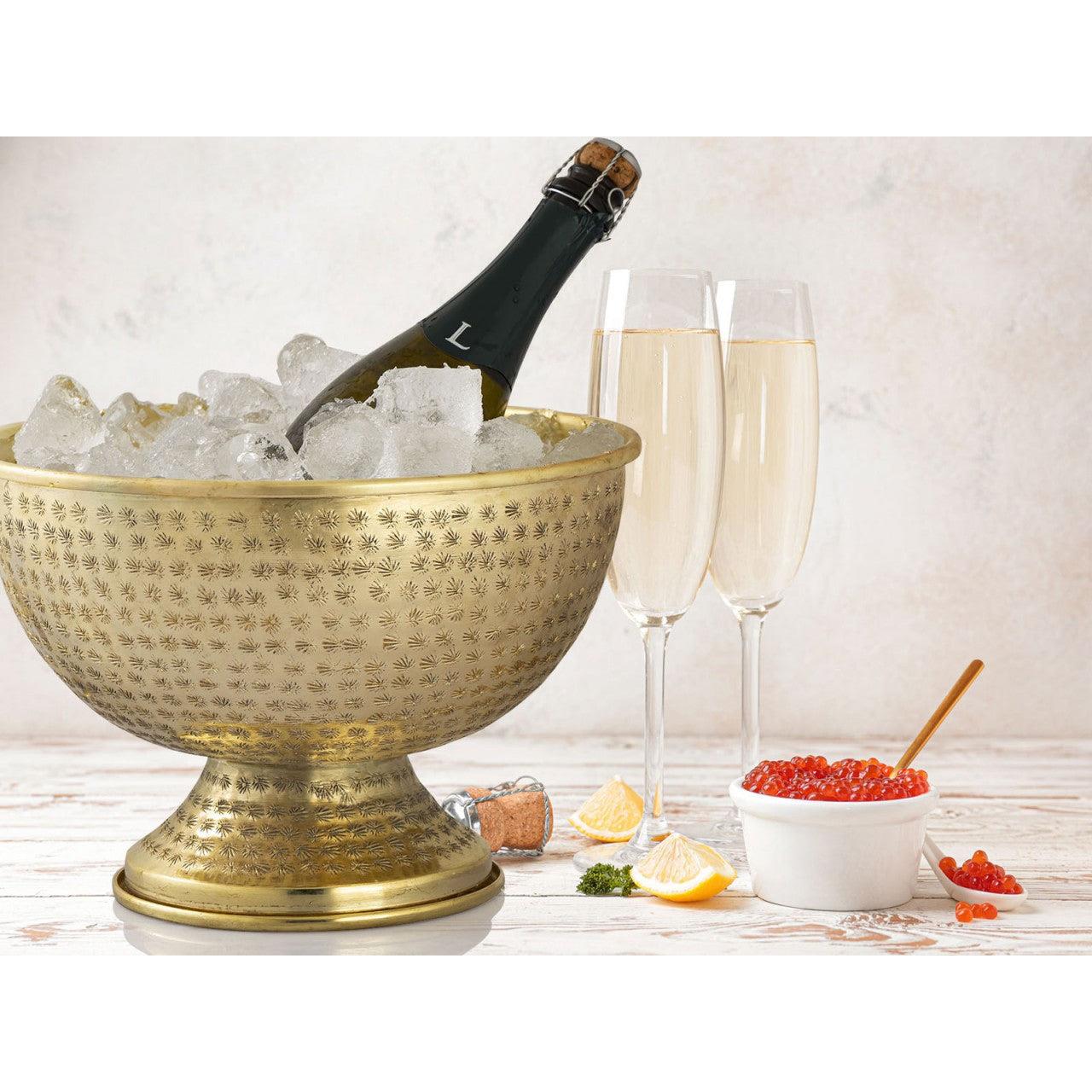 SVJ Wijnkoeler Rond - 29 x 29 x 20 cm - Ijzer - Goud