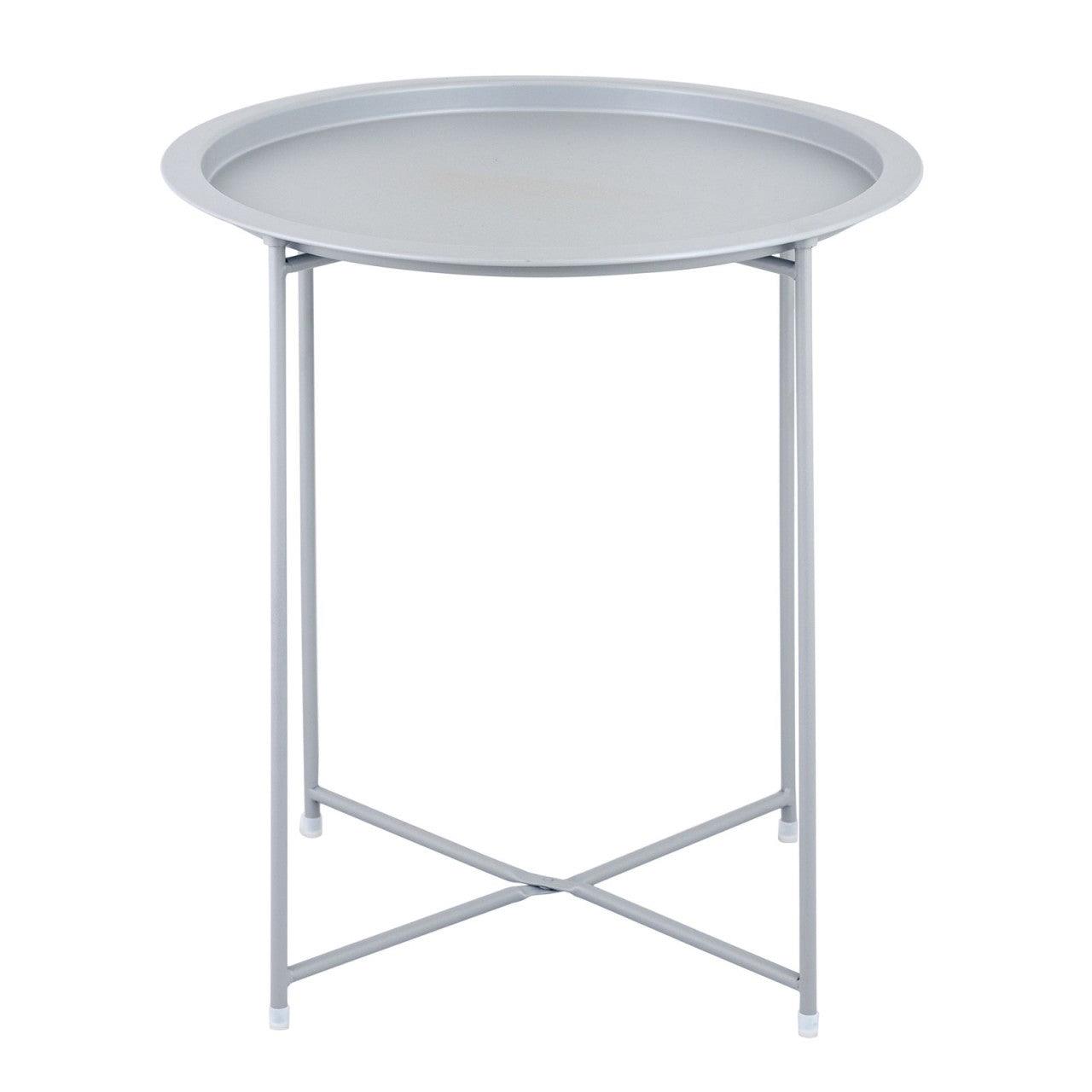 SVJ Bijzettafel Rond - 47 x 47 x 51 cm - Metaal - Lichtgrijs