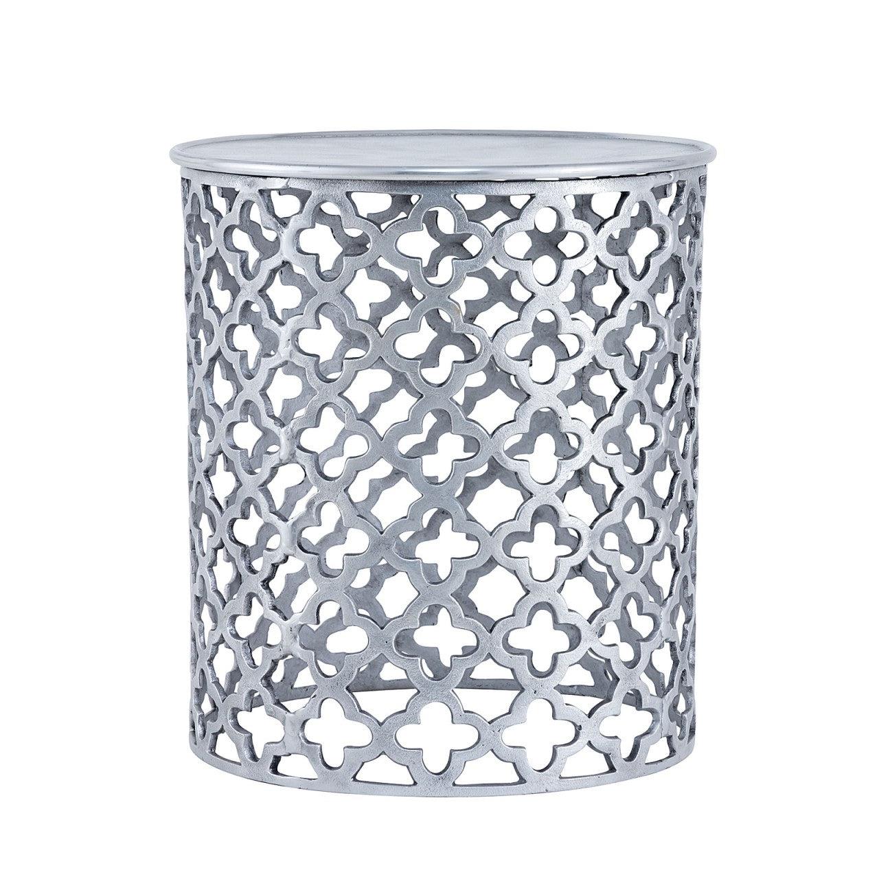 SVJ Bijzettafel Rond - 41 x 41 x 48 cm - Aluminium - Zilver