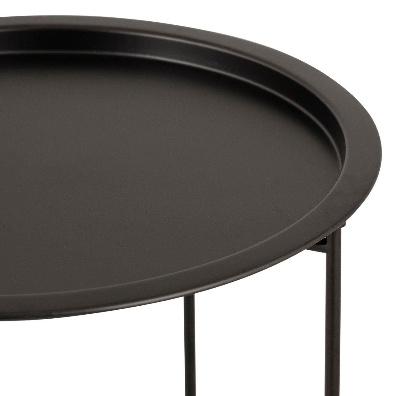 SVJ Bijzettafel Rond - 47 x 47 x 51 cm - Metaal - Zwart