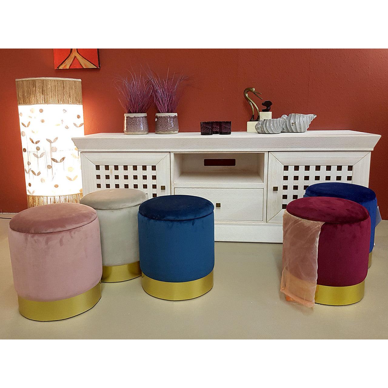 SVJ Kruk Rond - 31 x 31 x 38 cm - Polyester - Lichtgrijs