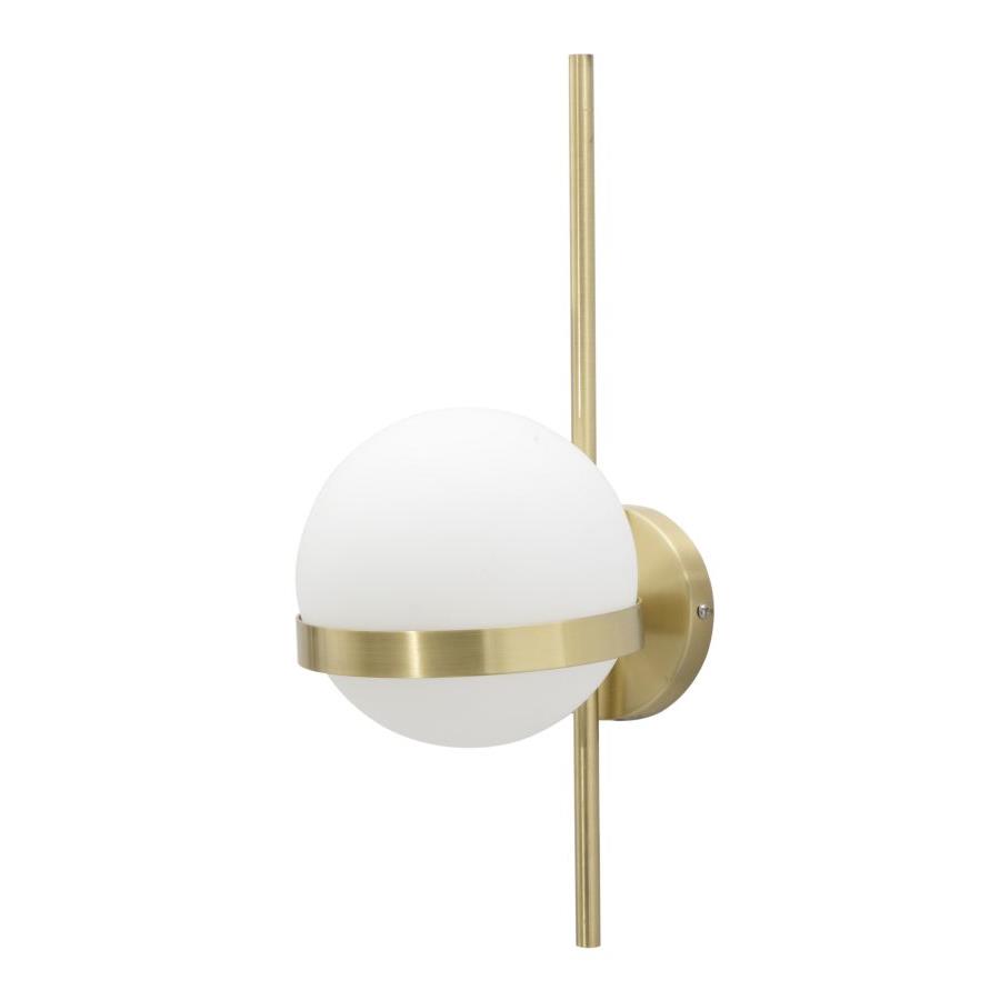 Mauro Ferretti Glamy circle Wandlamp in goud metaal met glazen bol