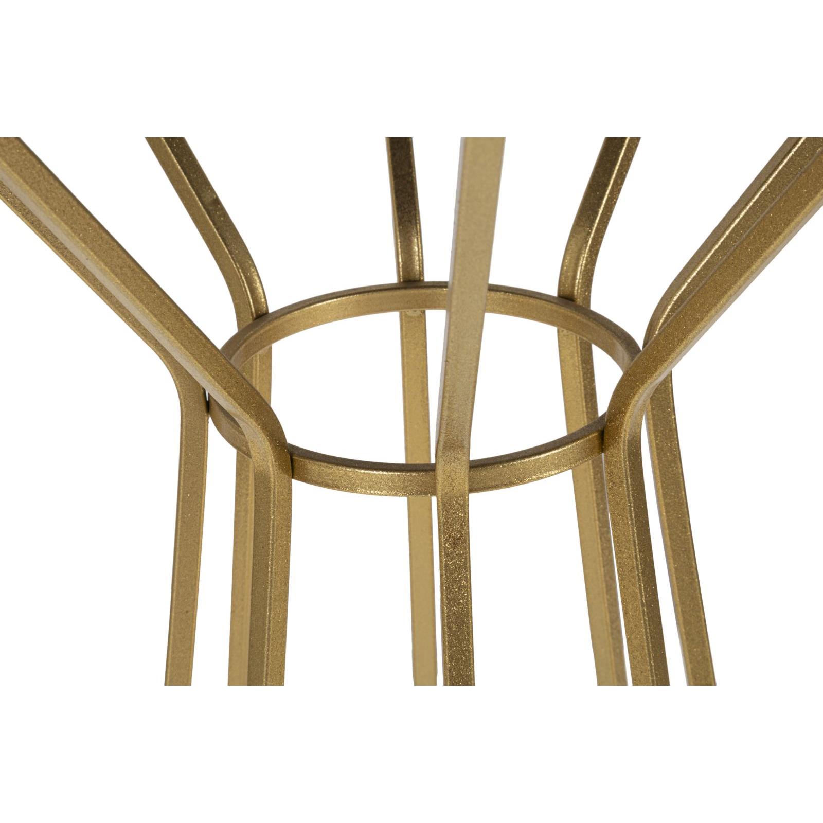 Mauro Ferretti Simple Ronde tafel in goud metaal met spiegelblad