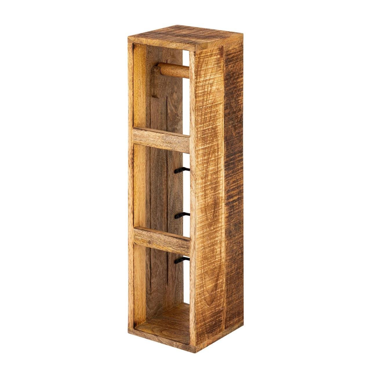 SVJ Toiletpapierhouder Rechthoekig - 17 x 17 x 65 cm - Hout - Bruin