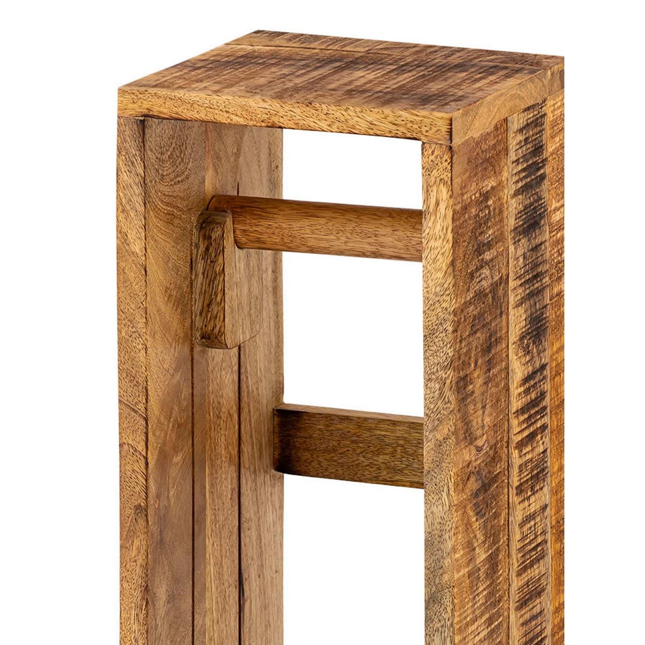 SVJ Toiletpapierhouder Rechthoekig - 17 x 17 x 65 cm - Hout - Bruin
