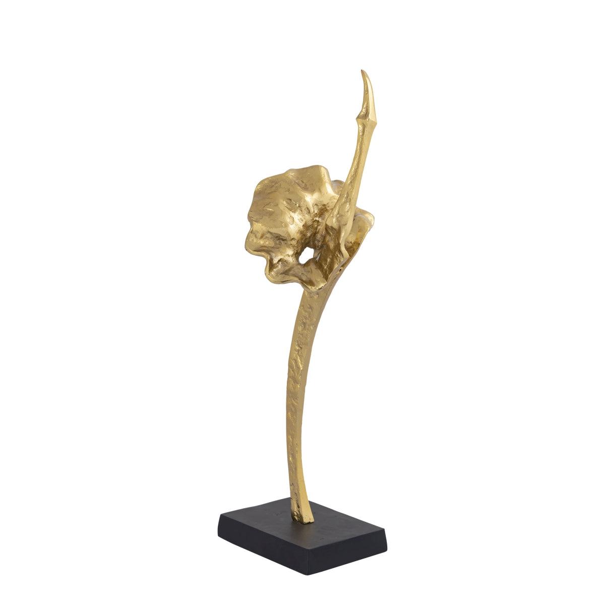 PTMD Yobie Gold casted alu swan statue black base L
