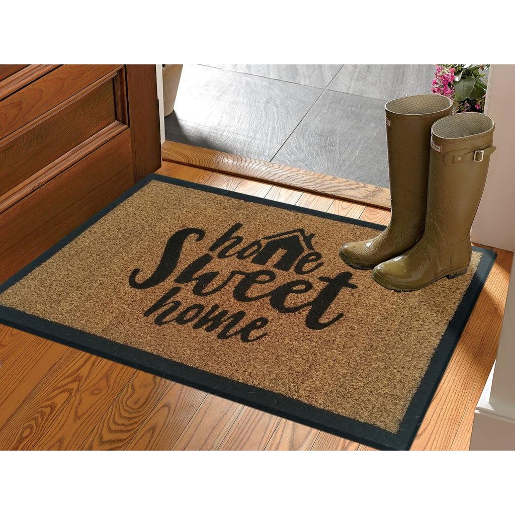 SVJ Deurmat 'Home Sweet Home' - 60x40 cm - Kokos - Bruin