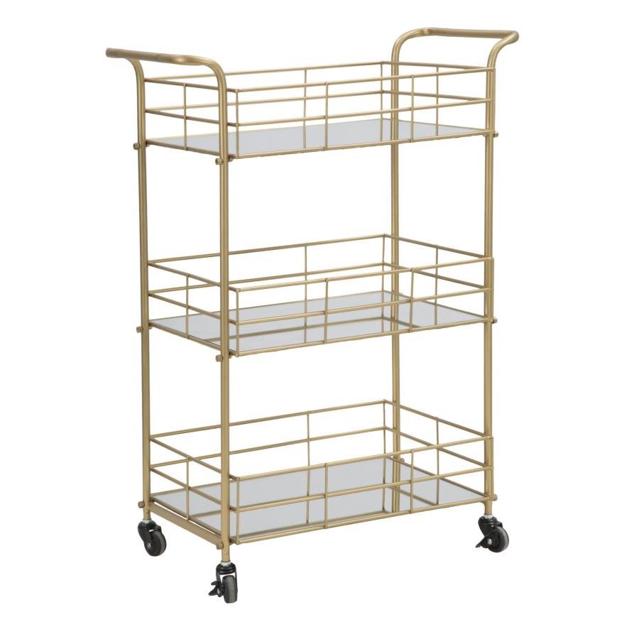 Mauro Ferretti Glam Rechthoekige symmetrische trolley in goud metaal