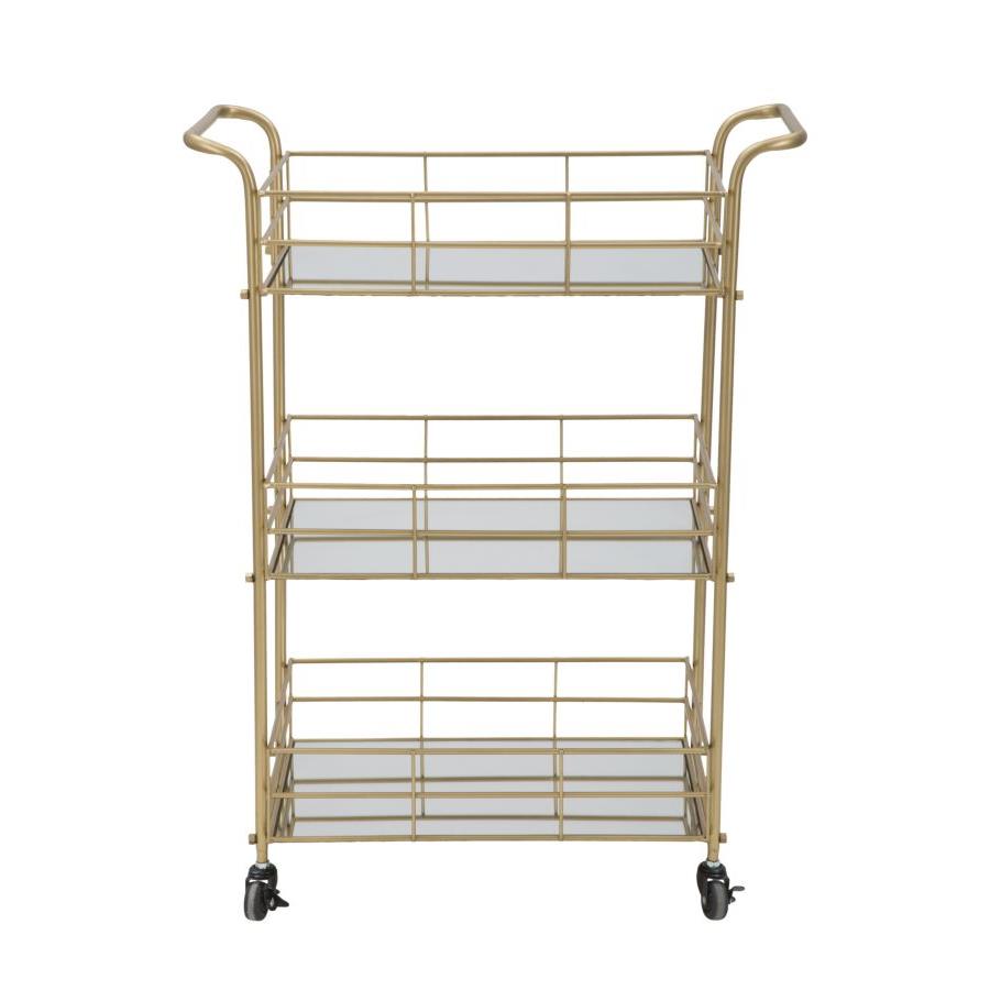 Mauro Ferretti Glam Rechthoekige symmetrische trolley in goud metaal