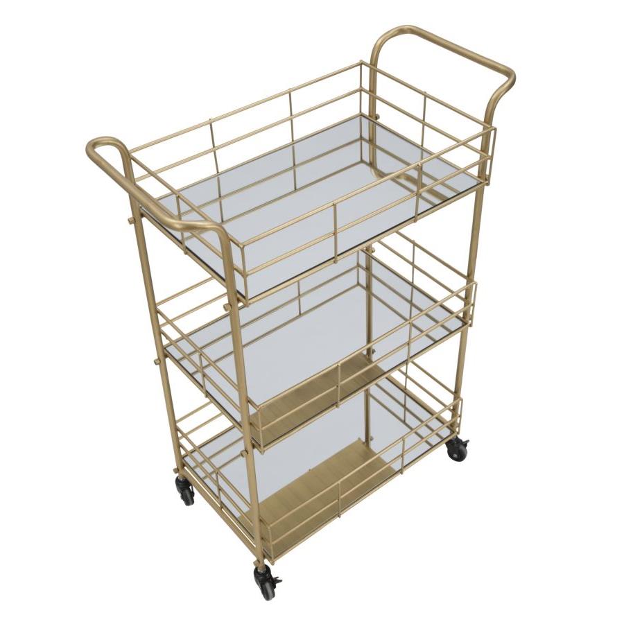 Mauro Ferretti Glam Rechthoekige symmetrische trolley in goud metaal
