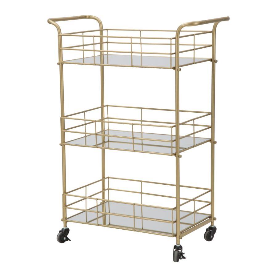 Mauro Ferretti Glam Rechthoekige symmetrische trolley in goud metaal
