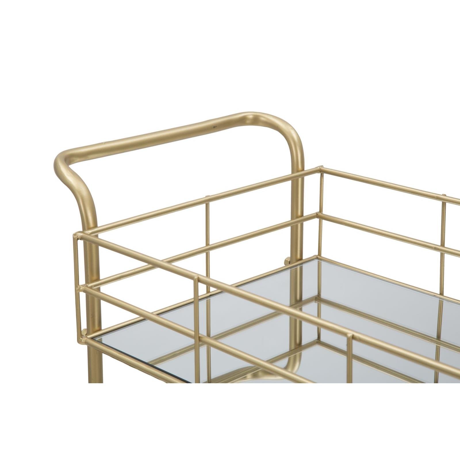 Mauro Ferretti Glam Rechthoekige symmetrische trolley in goud metaal