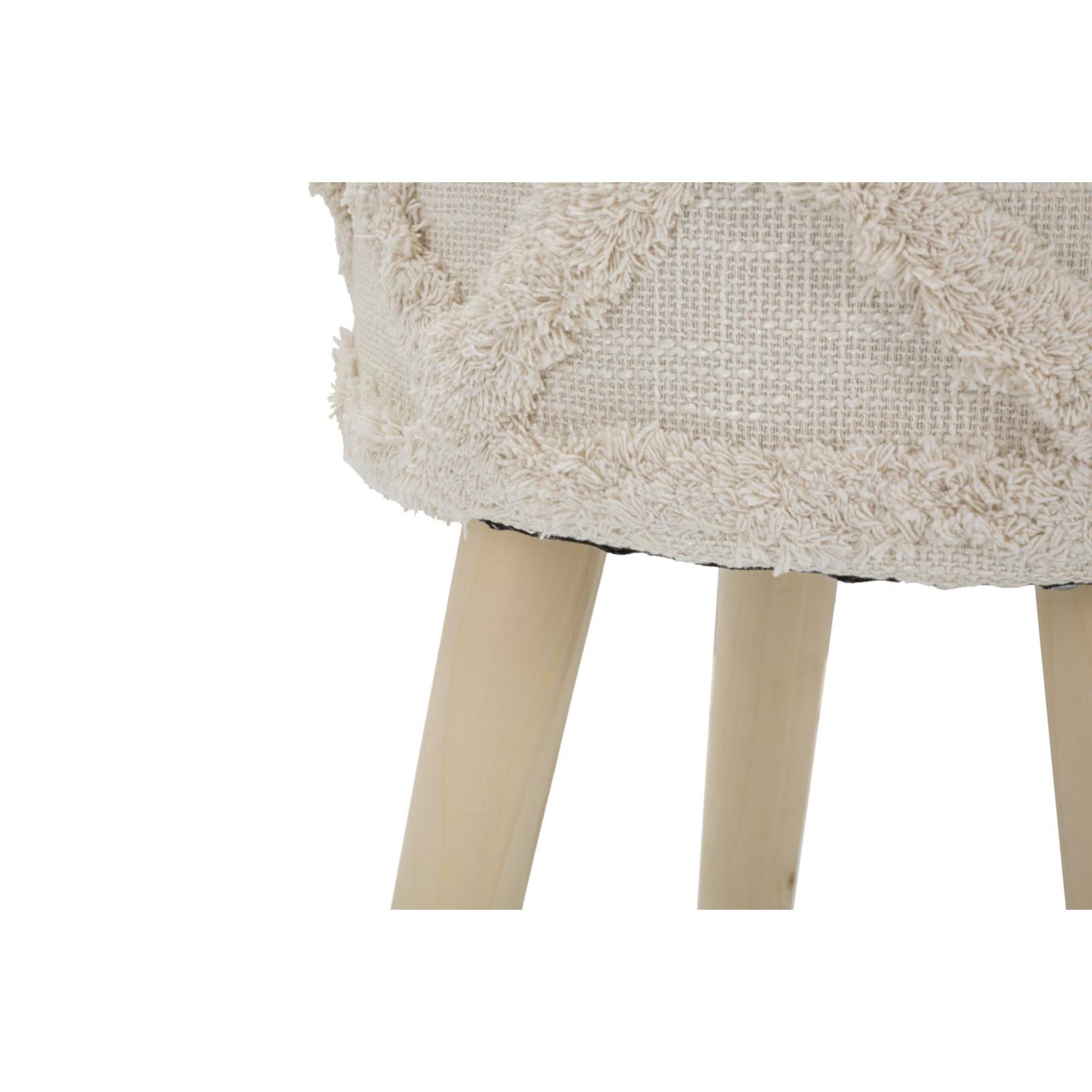 Mauro Ferretti Damasco Ronde kruk van beige stof