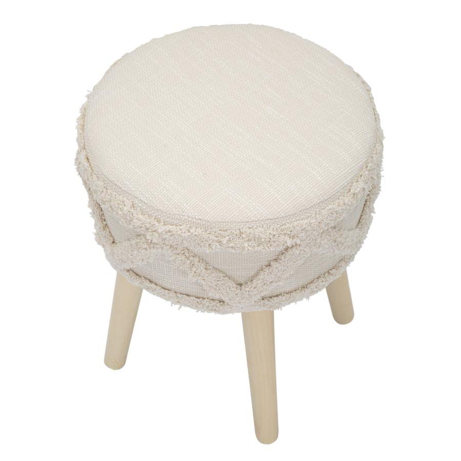 Mauro Ferretti Damasco Ronde kruk van beige stof