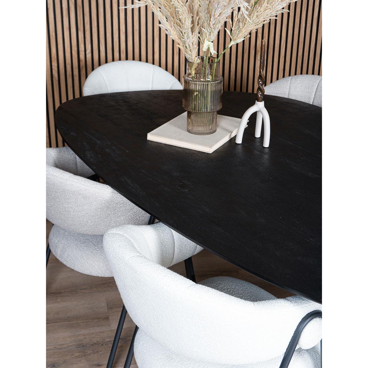 Home67 - Eettafel Tinus Zwart - Kiezelvormig 240 cm