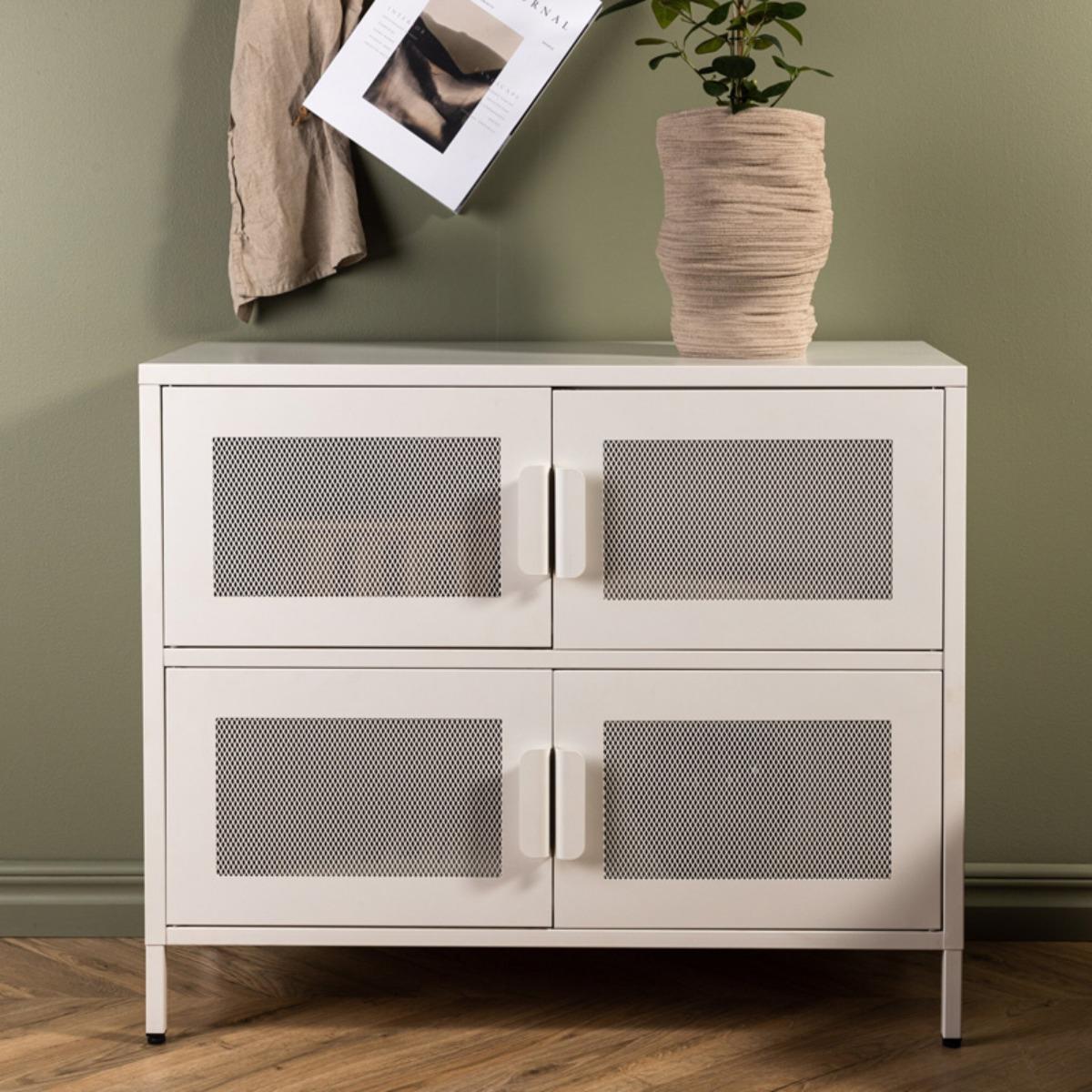 Fjôrd - Dressoir Wit 90cm - Metaal - Nett