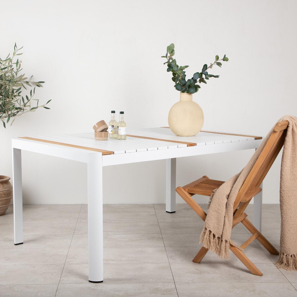 Fjôrd - Eettafel Wit 150cm - Teakhout - Togo