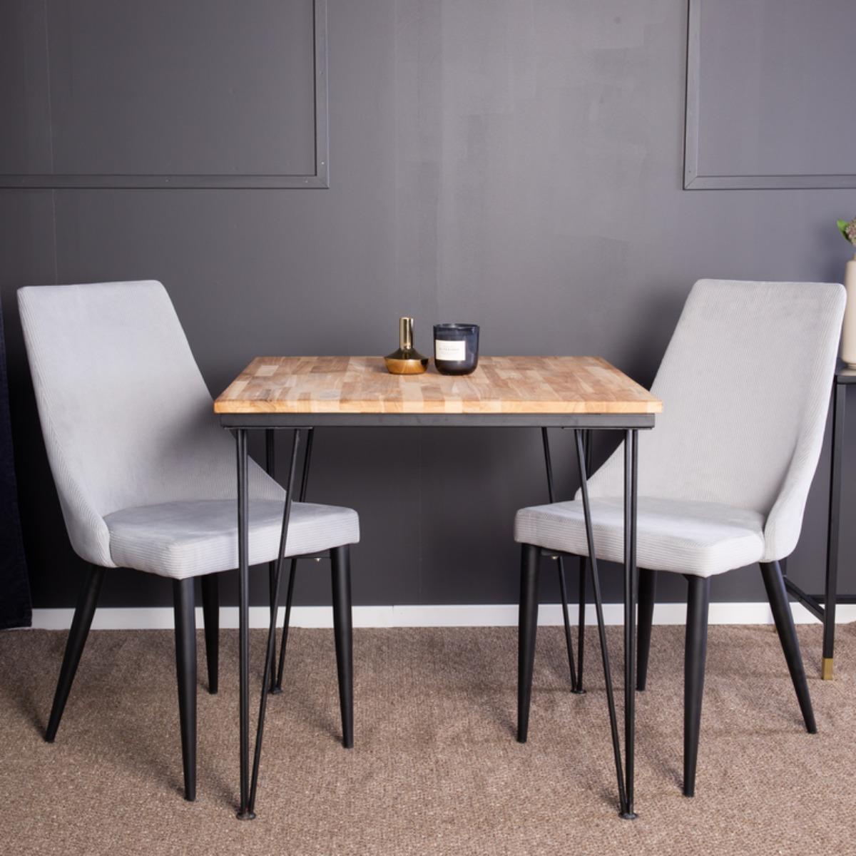 Fjôrd - Eettafel Zwart 80cm - Teakhout - Bali