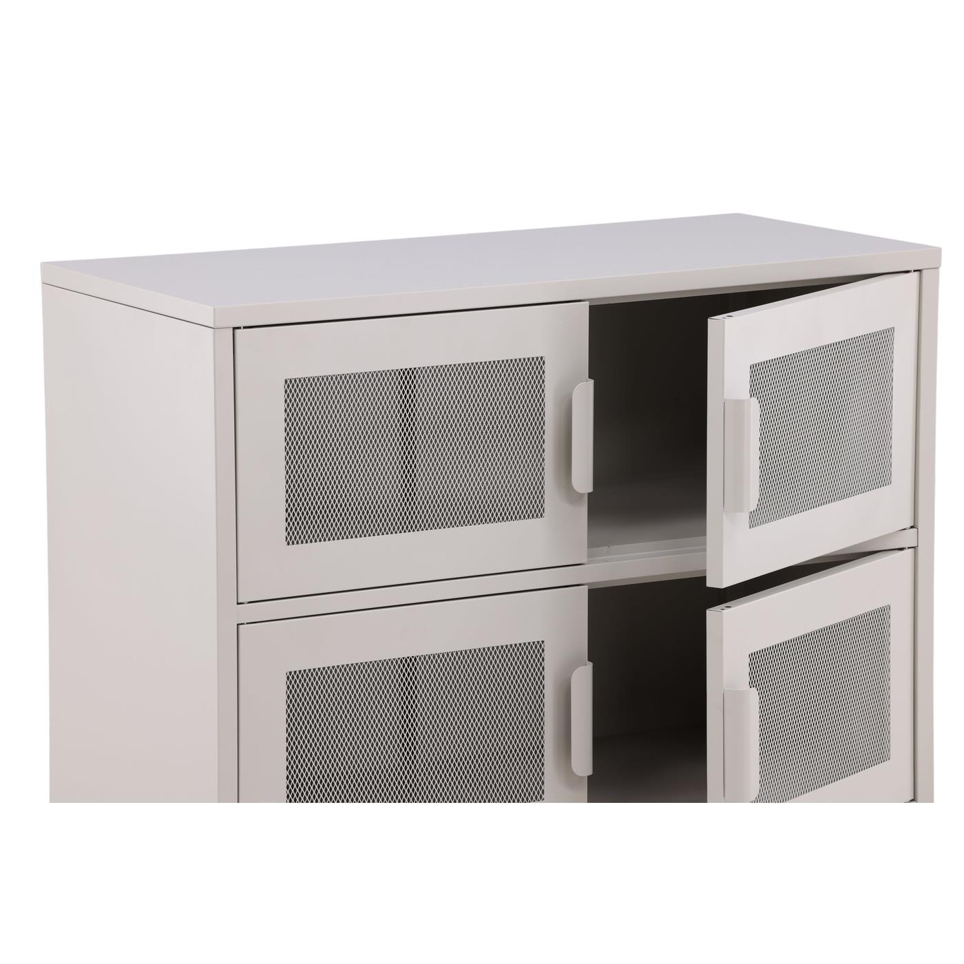 Fjôrd - Dressoir Beige 90cm - Metaal - Nett