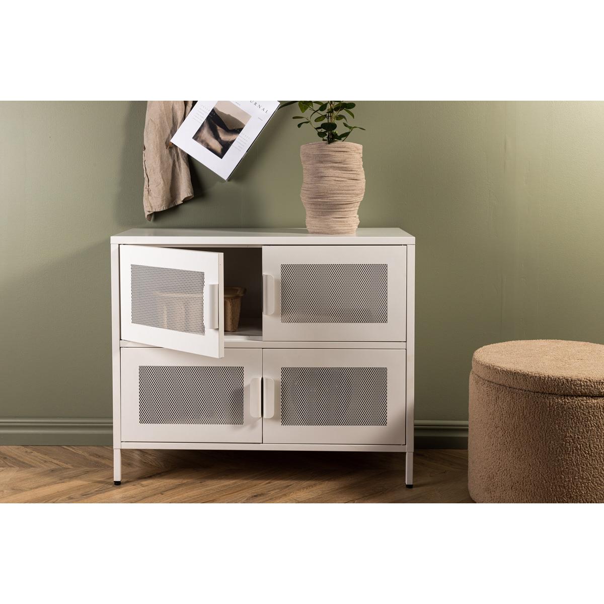 Fjôrd - Dressoir Wit 90cm - Metaal - Nett