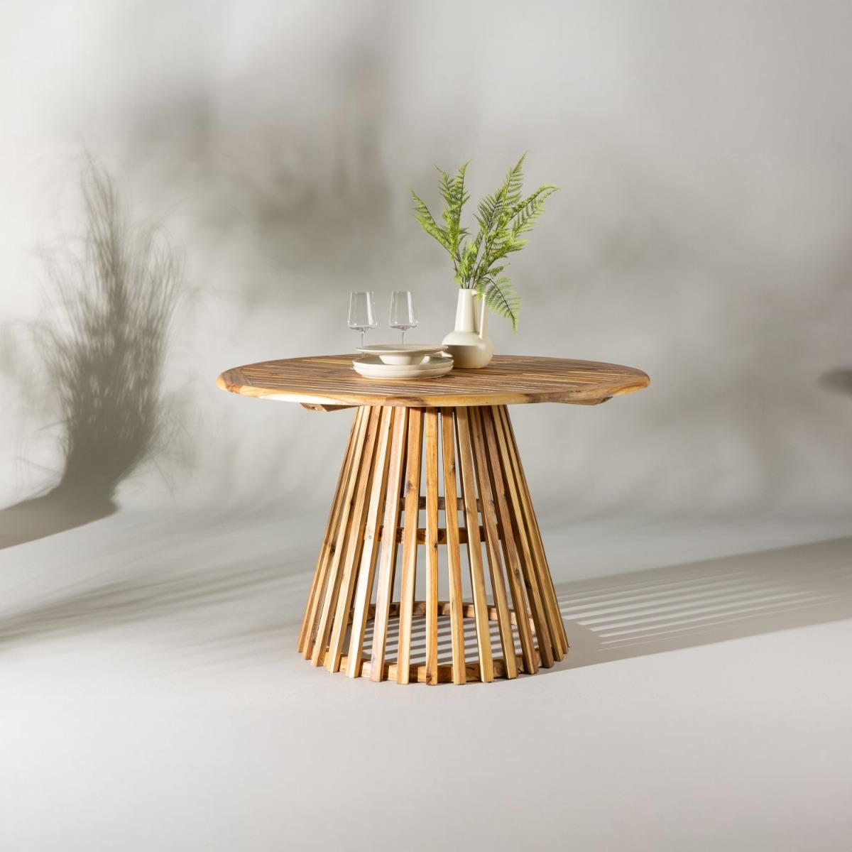 Fjôrd - Eettafel Naturel Ø120cm - Acacia - Lumpur