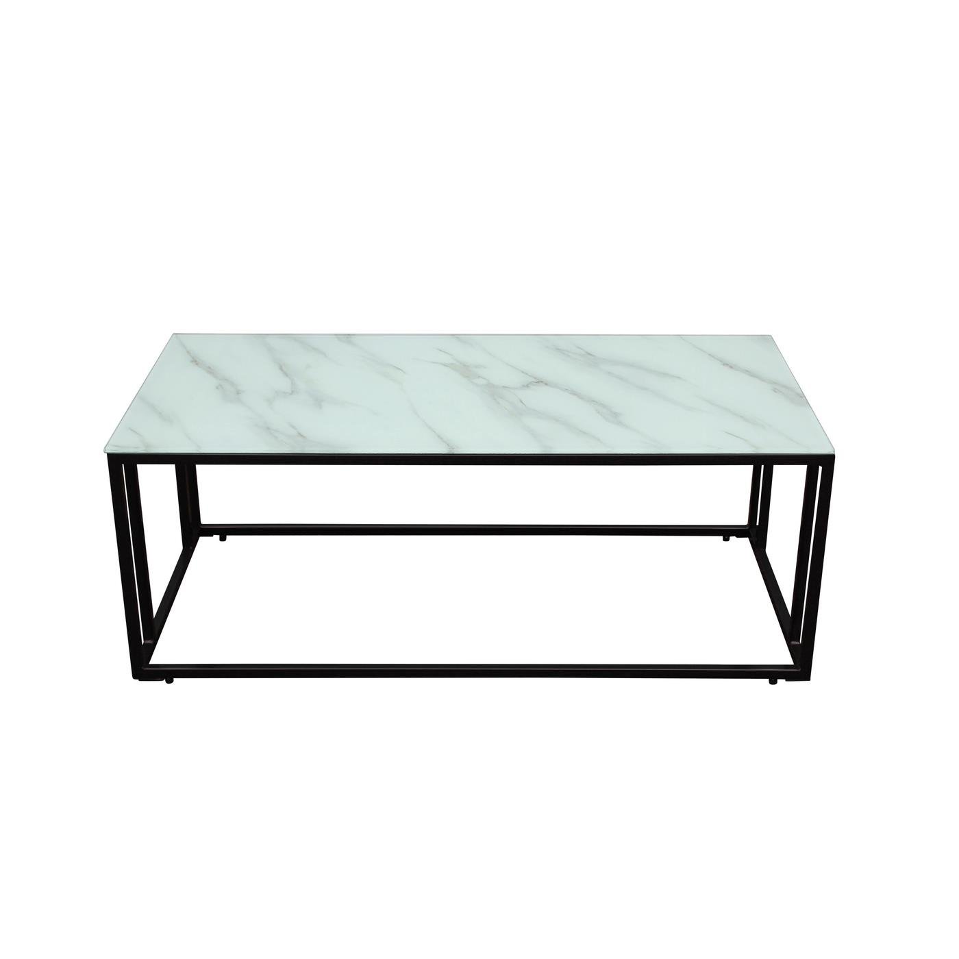 Fjôrd - Salontafel Zwart Glas 120cm - Marmer - Rock