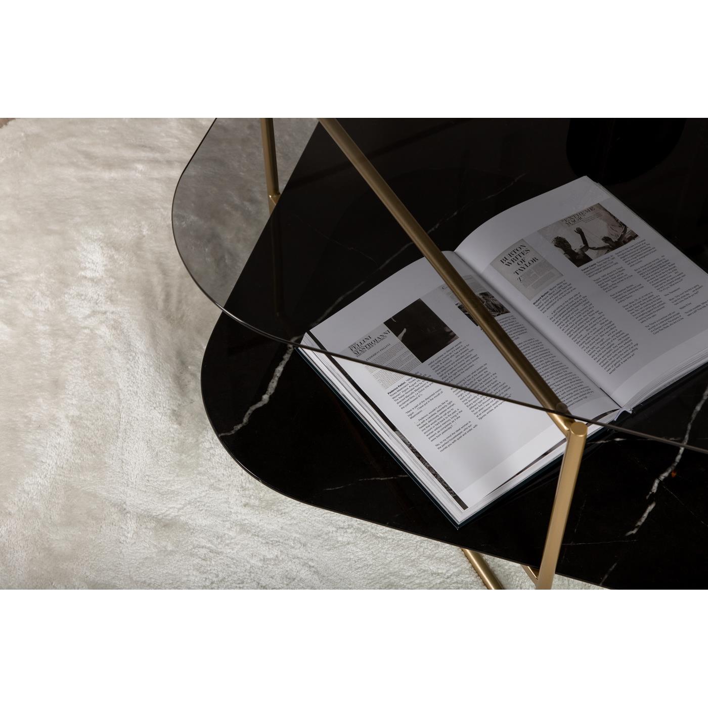 Fjôrd - Salontafel Goud 85cm - Glas - Un-line