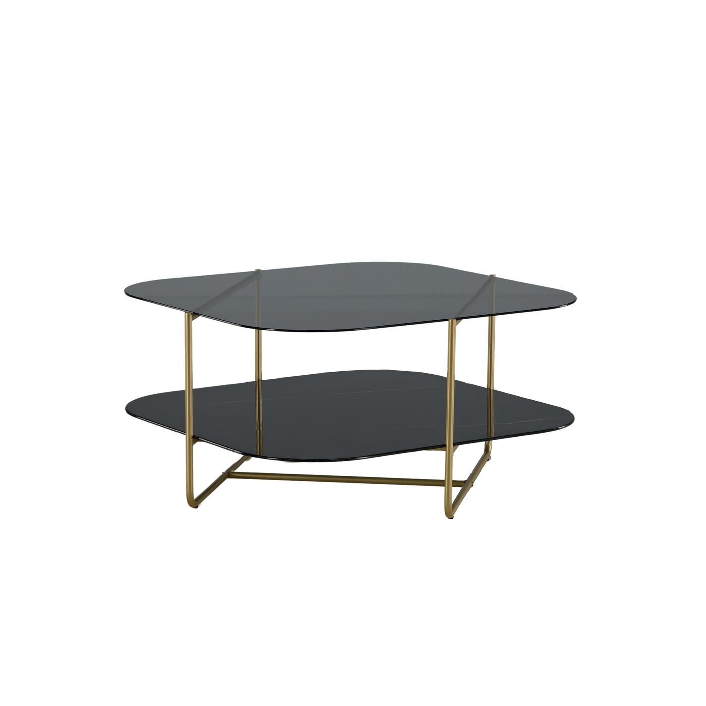 Fjôrd - Salontafel Goud 85cm - Glas - Un-line