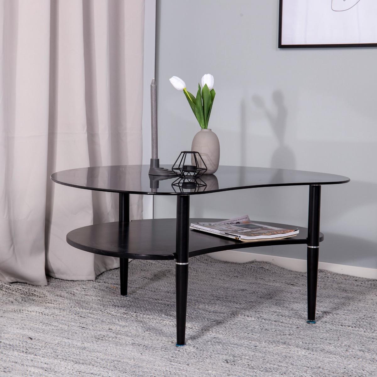 Fjôrd - Salontafel Zwart Smokey 101cm - Glas - Egg