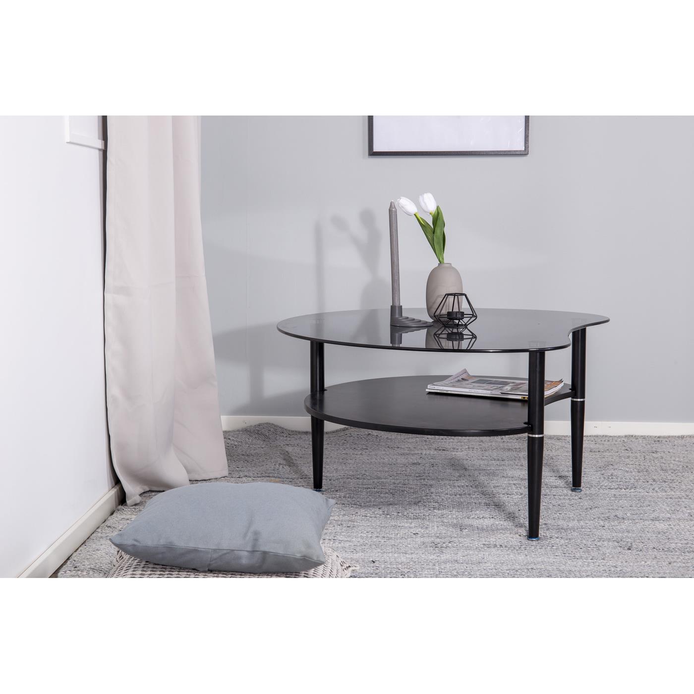 Fjôrd - Salontafel Zwart Smokey 101cm - Glas - Egg