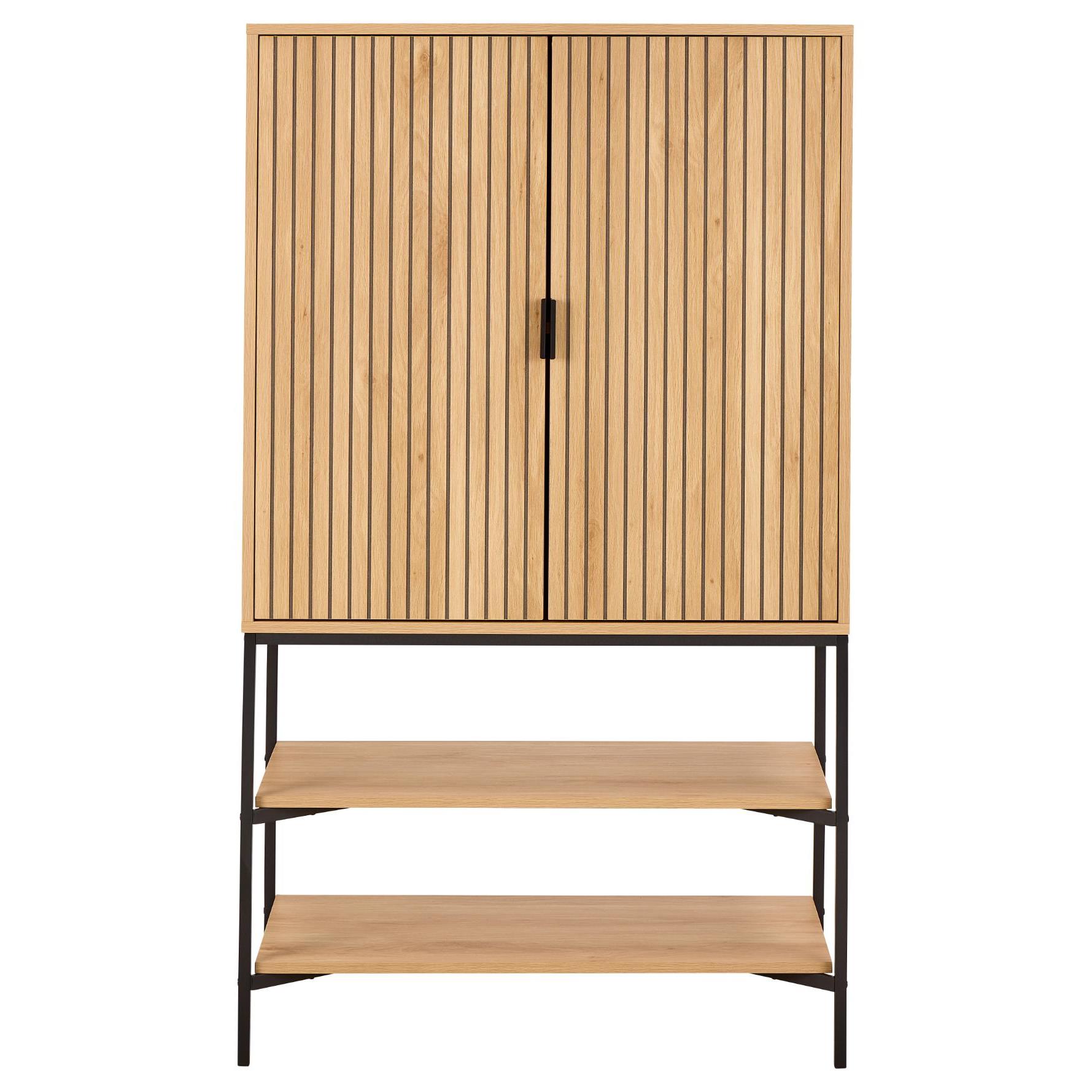 Giga Living - Wandkast Naturel Eikenlook - 80x40x140cm - Juna