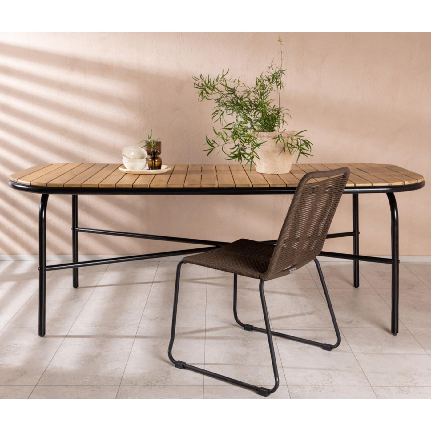 Fjôrd - Tuintafel Zwart 200cm - Acaciahout - Holmbeck