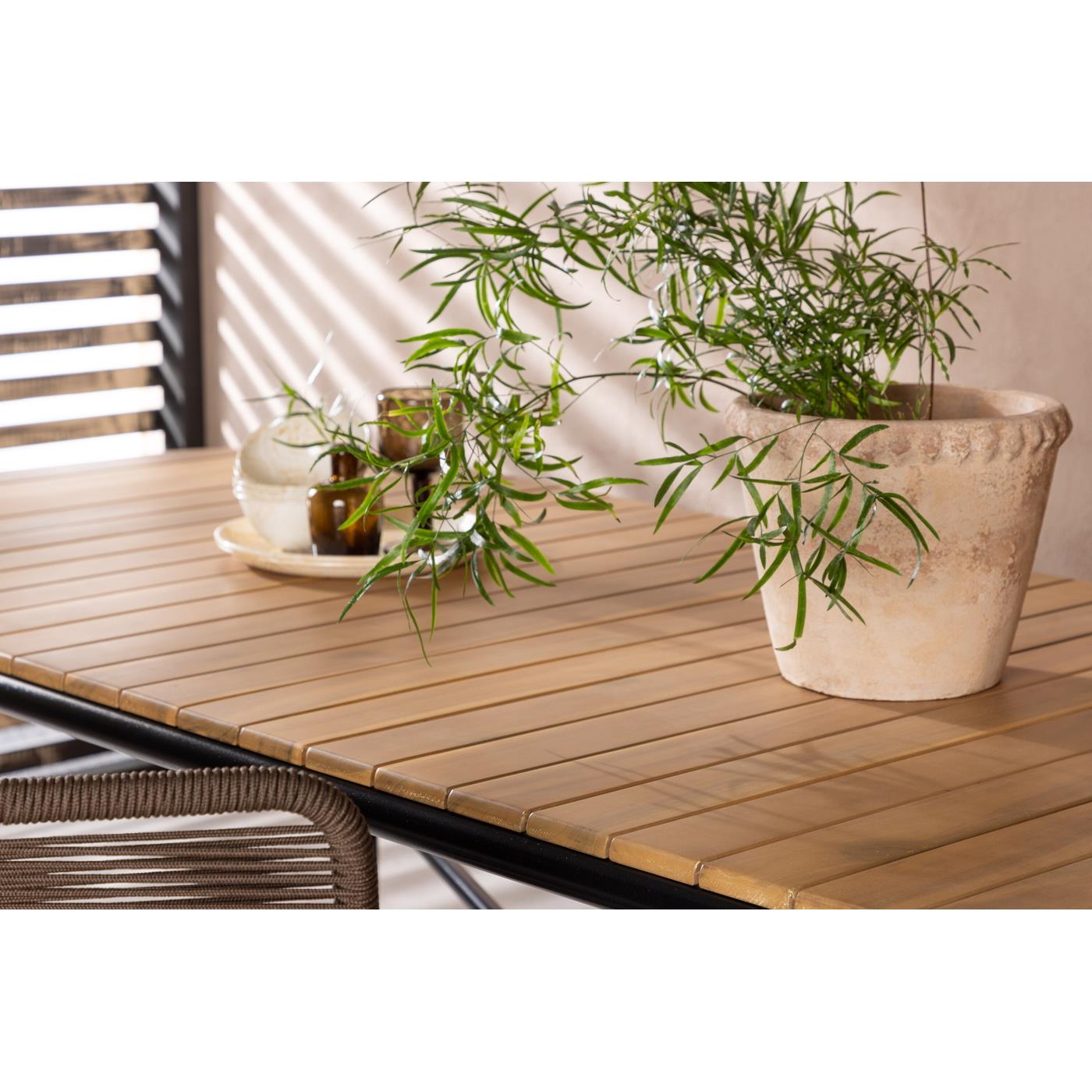 Fjôrd - Tuintafel Zwart 200cm - Acaciahout - Holmbeck