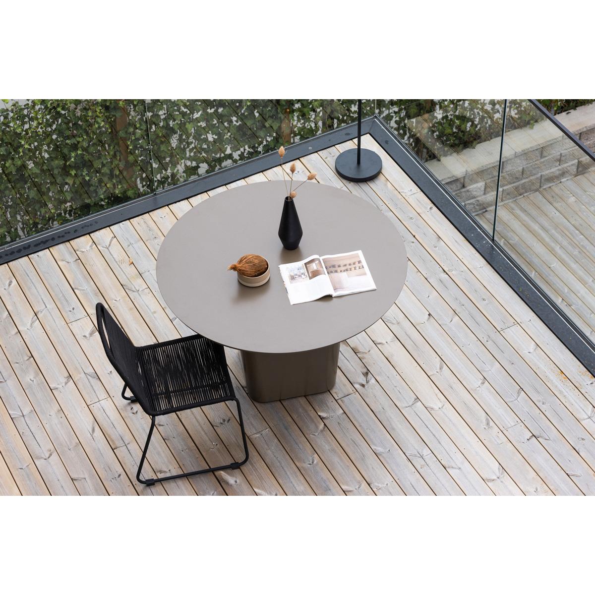 Fjôrd - Tuintafel Bruin Ø120cm - Aluminium - Santa