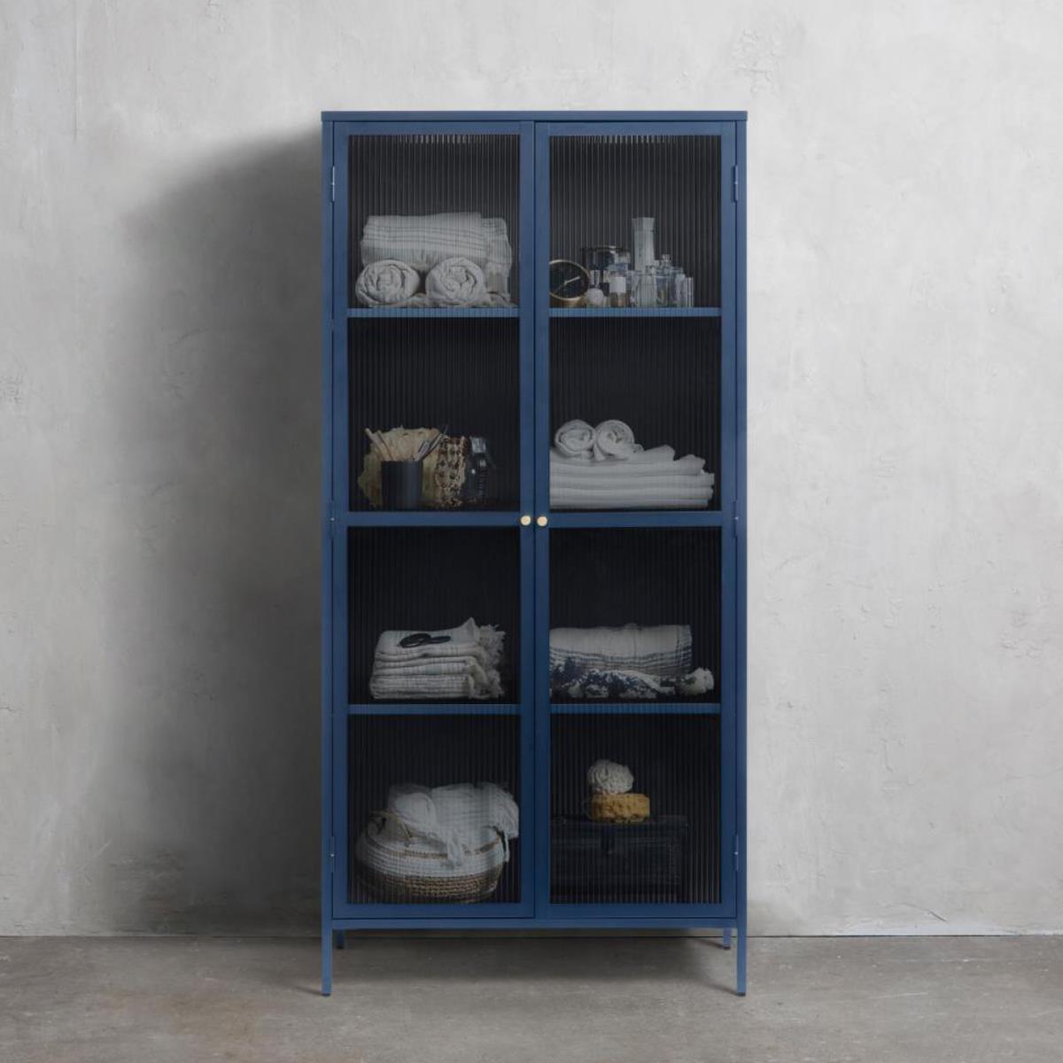 Rebellenclub Omeo Vitrinekast - 190 x 90 cm - Blauw