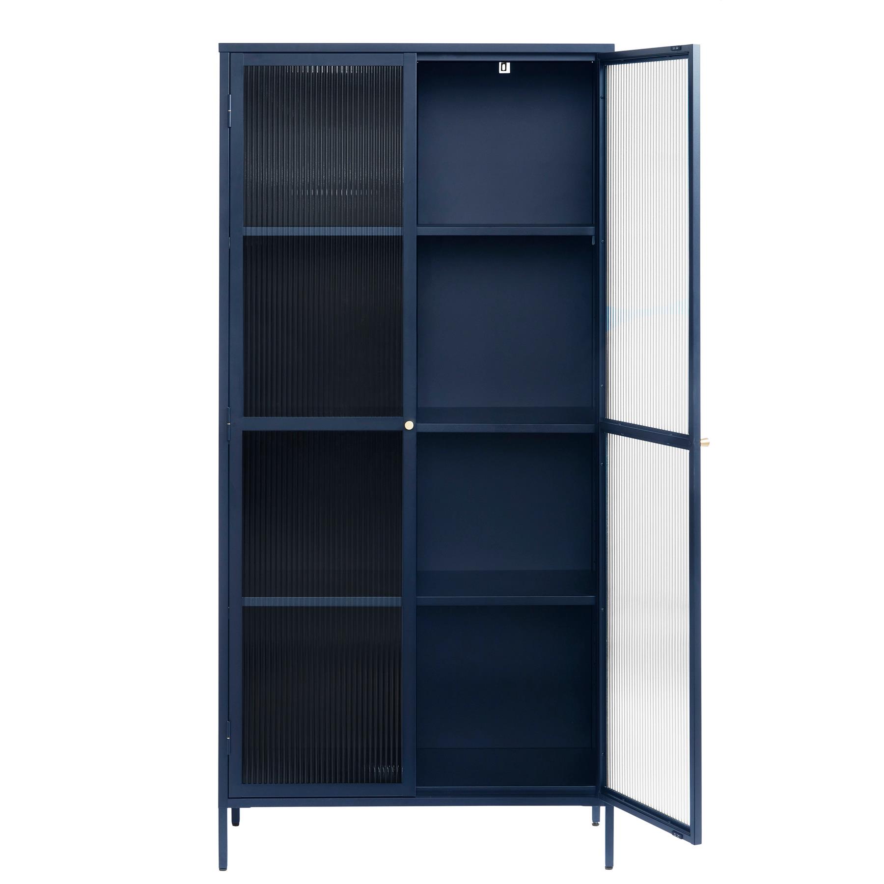 Rebellenclub Omeo Vitrinekast - 190 x 90 cm - Blauw