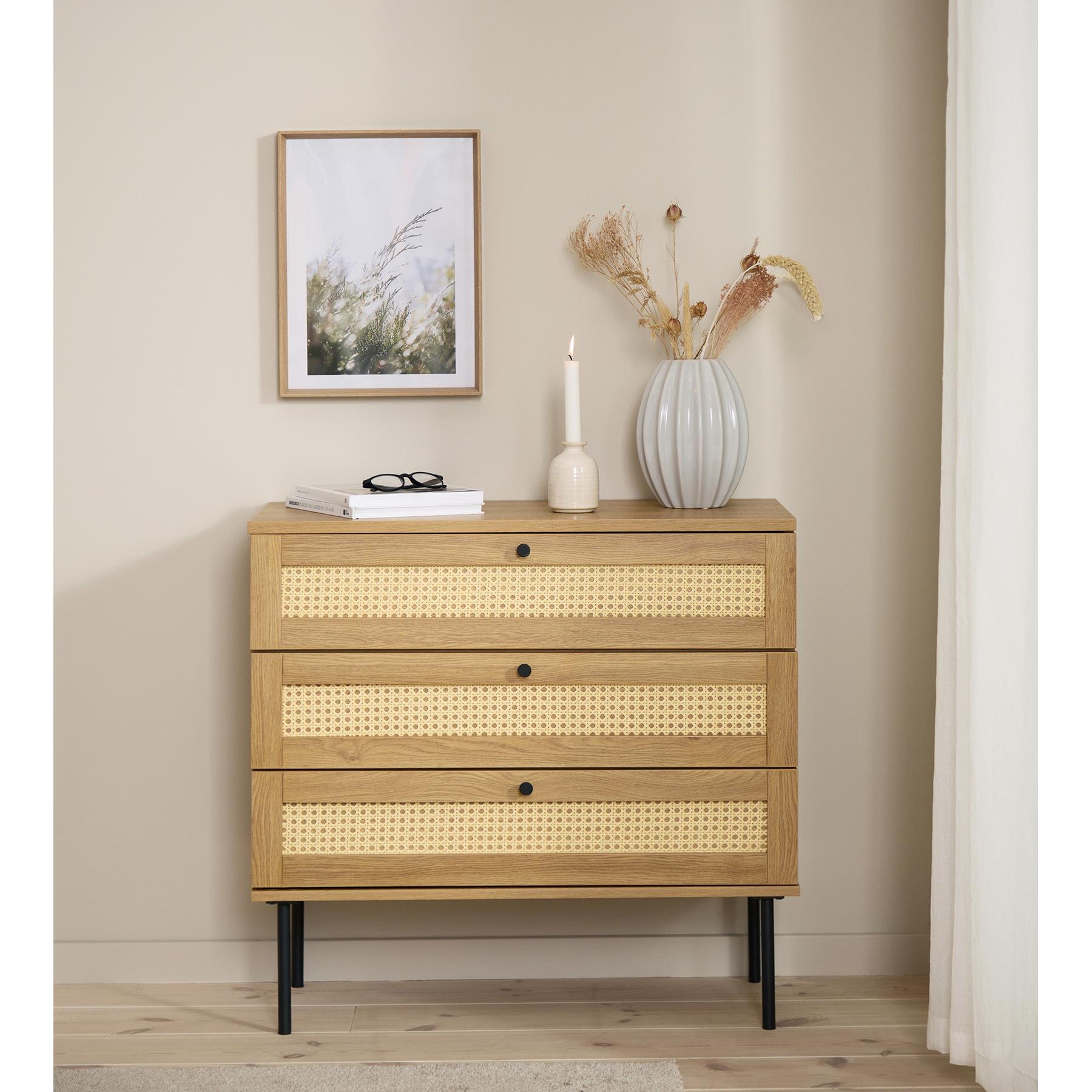 Rebellenclub Berley Dressoir met Lades - Eiken met Rattan