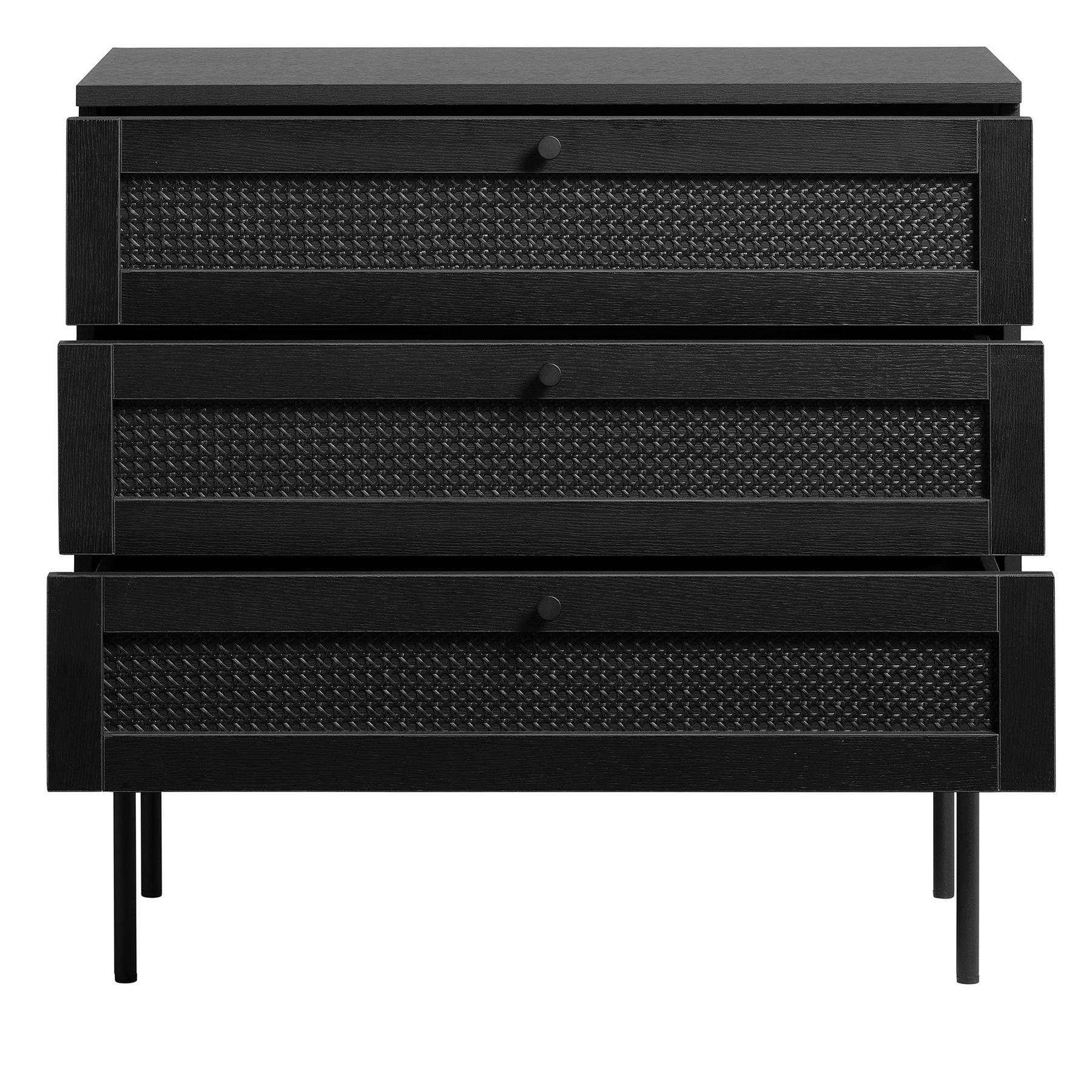 Rebellenclub Berley Dressoir met Lades - Zwart met Rattan