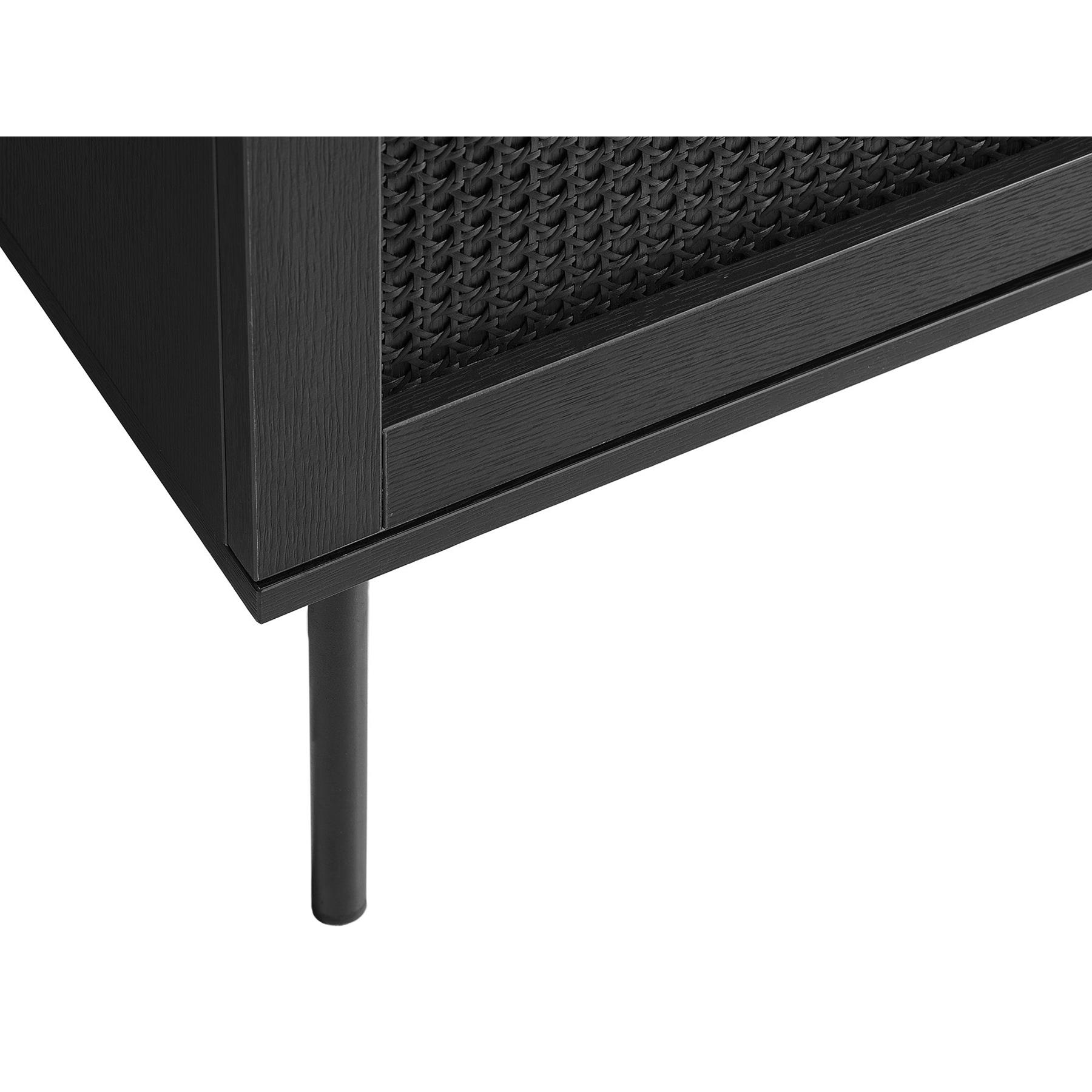 Rebellenclub Berley Dressoir met Lades - Zwart met Rattan