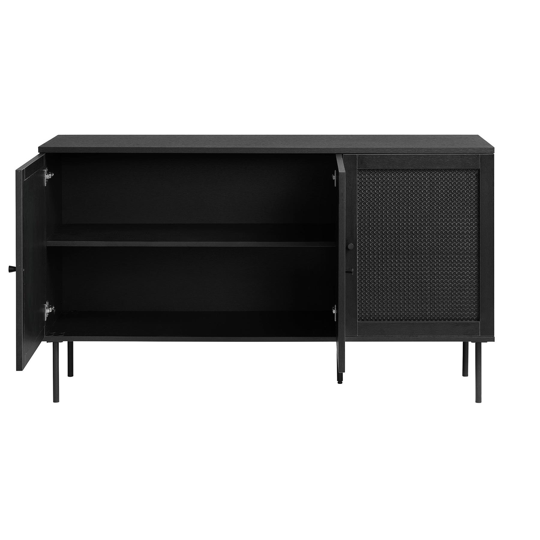 Rebellenclub Berley Dressoir - Zwart met Rattan