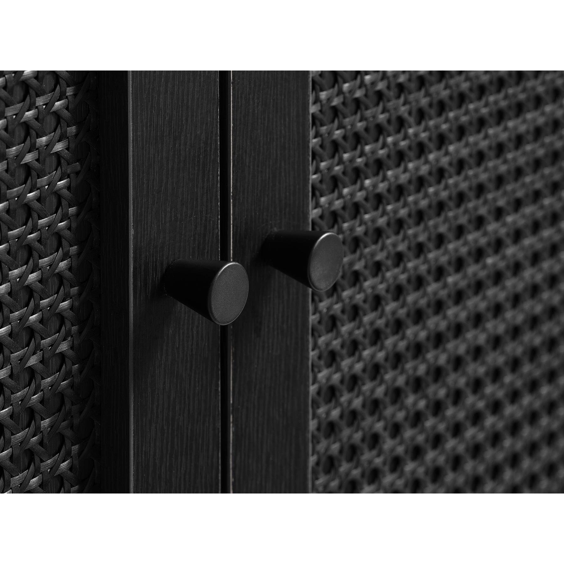 Rebellenclub Berley Dressoir - Zwart met Rattan