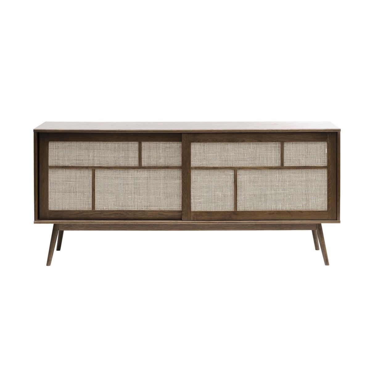 Rebellenclub Yass Dressoir - Smoked Eiken met Rattan