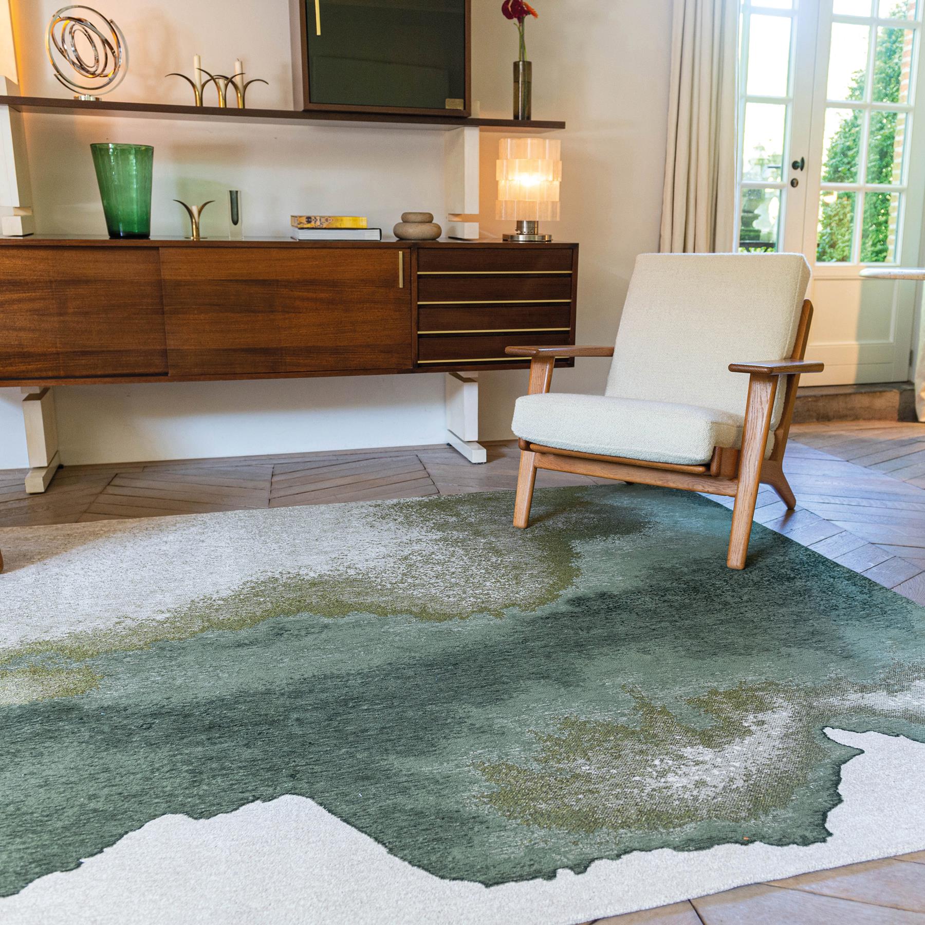 Louis de Poortere Lagoon Vloerkleed Ø 140 cm - Palm Green Meditation