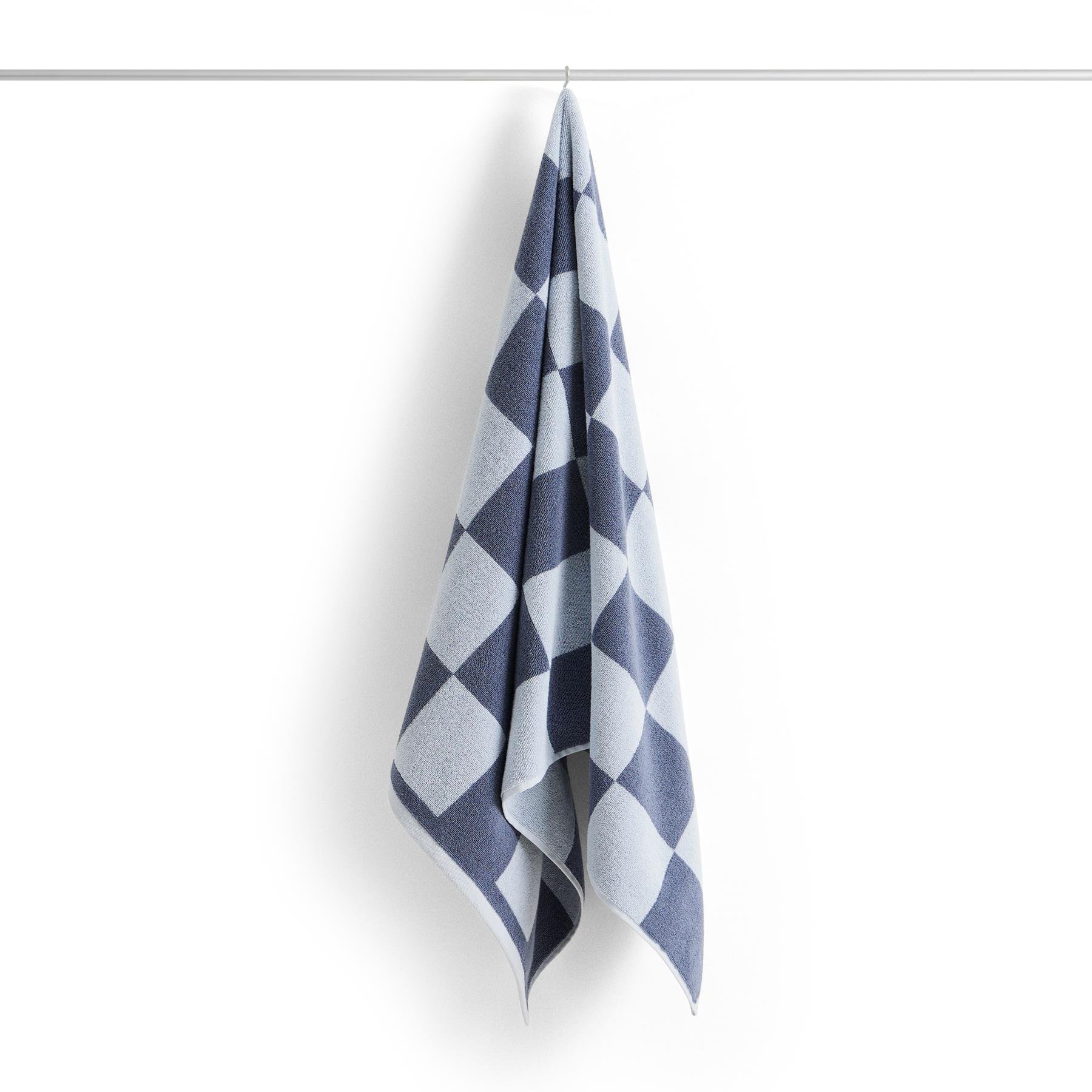 HAY Check Handdoek - Staal Blauw