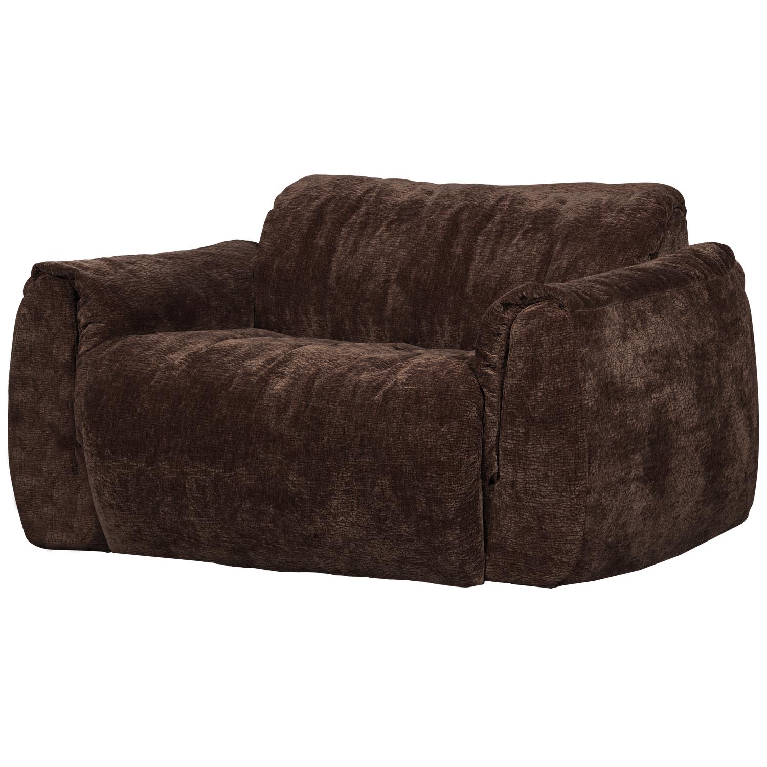 WOOOD Baggy Loveseat - 3D Chenille - Donkerbruin - 81x138x101