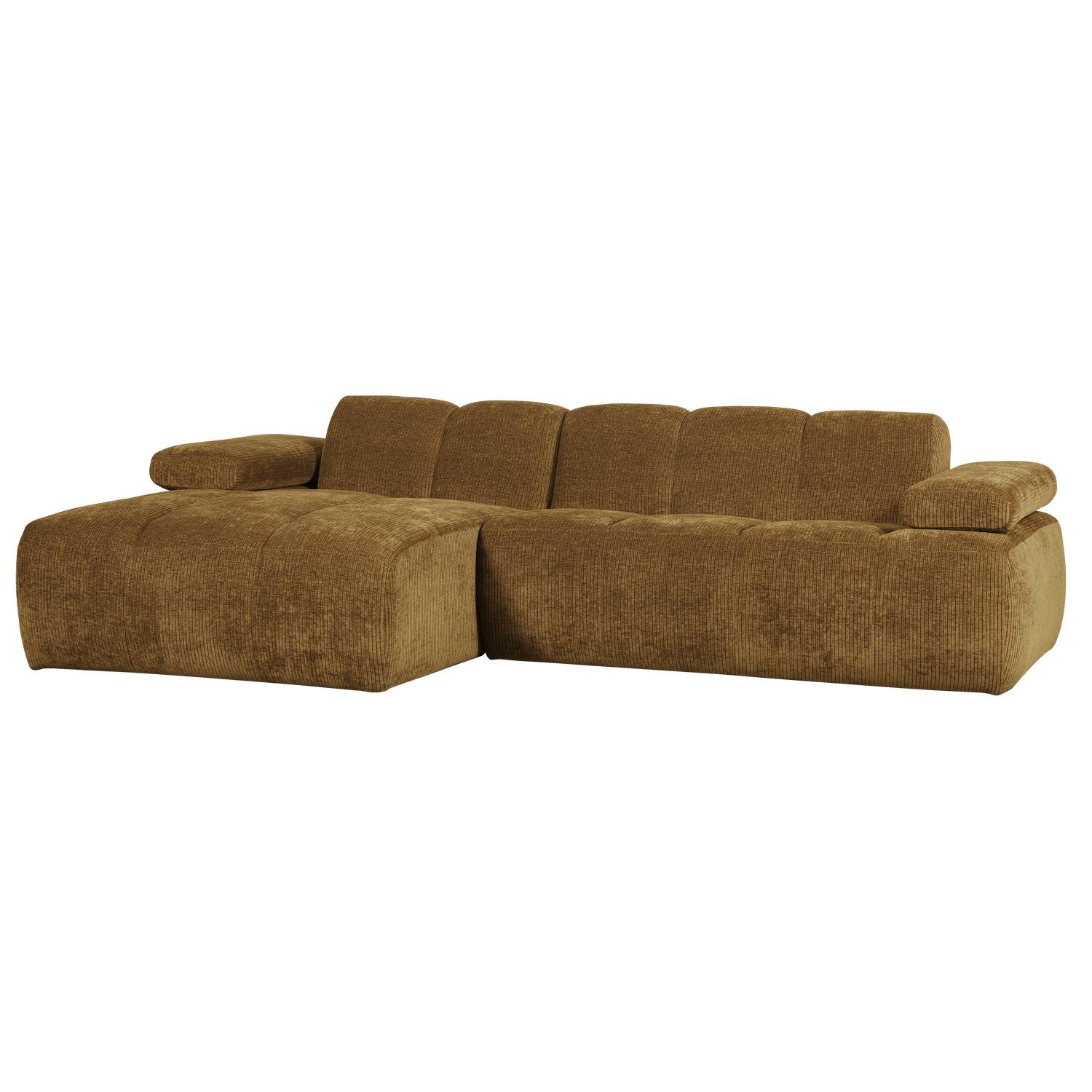 WOOOD Mojo Chaise Longue Bank Links - Geweven Ribstof - Honing Geel