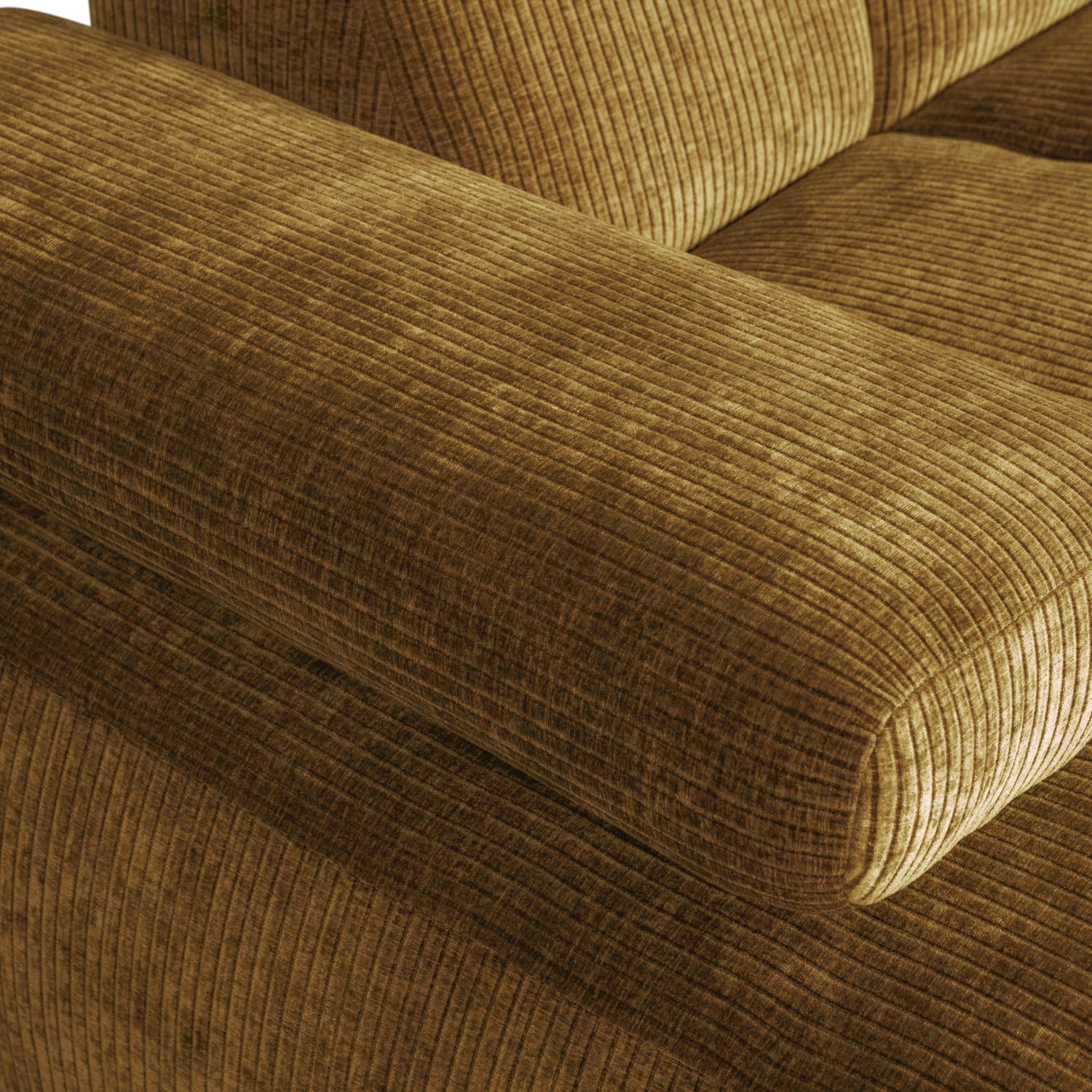 WOOOD Mojo Chaise Longue Bank Links - Geweven Ribstof - Honing Geel