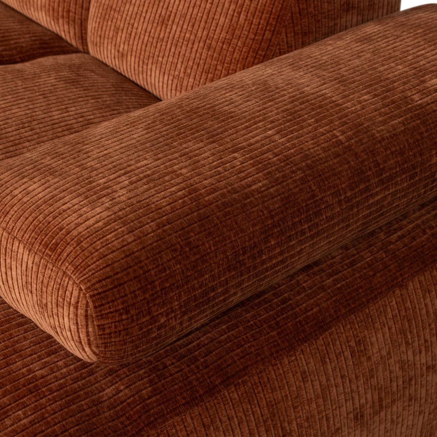 WOOOD Mojo Chaise Longue Bank Rechts - Ribstof - Roest Bruin